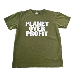 Eco Streetwear Planet Over Profit Tee Green